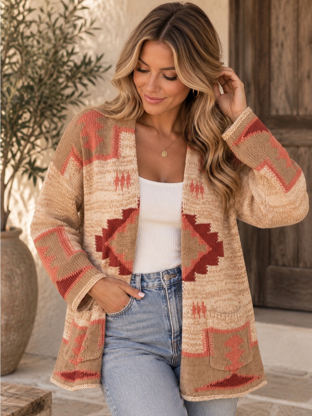 Ralph Lauren Southwestern Aztec Knit Cardigan Sweater